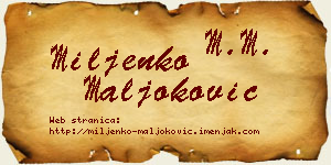 Miljenko Maljoković vizit kartica